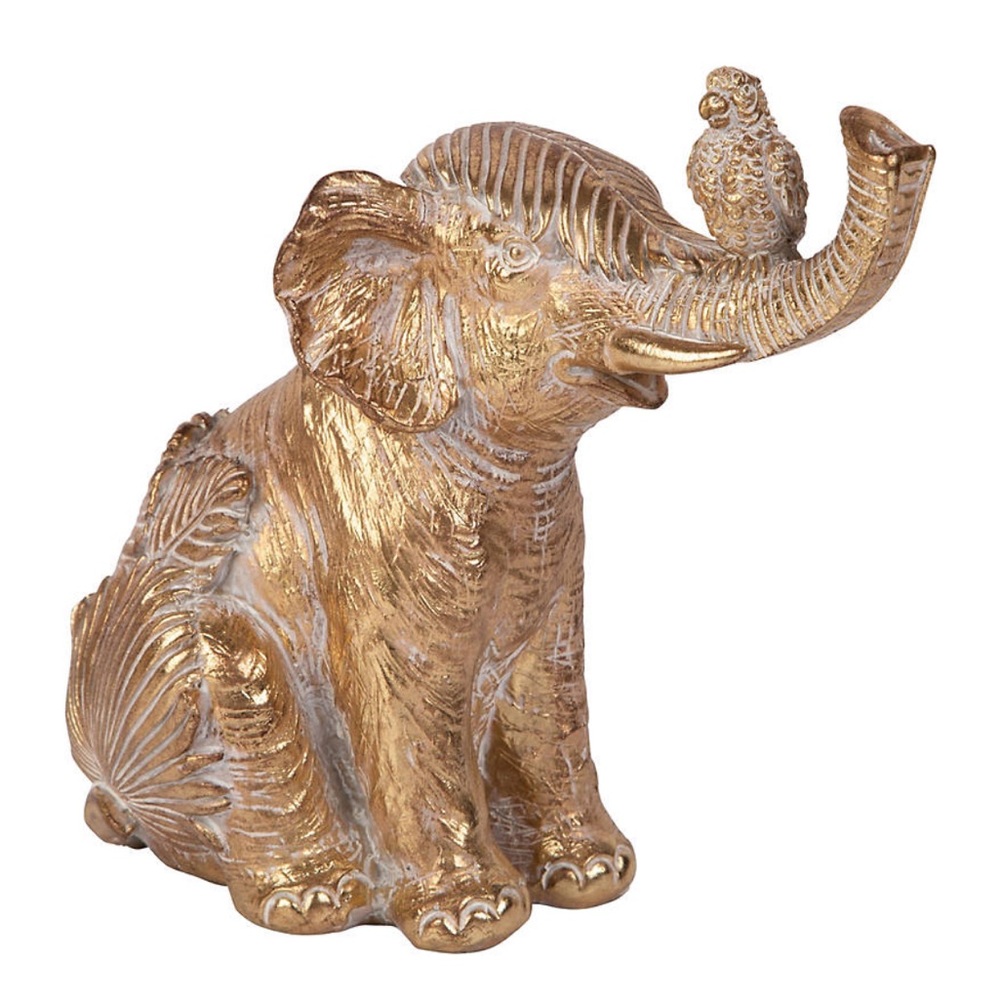 NWT Bazaar Gold Elephant Figurine